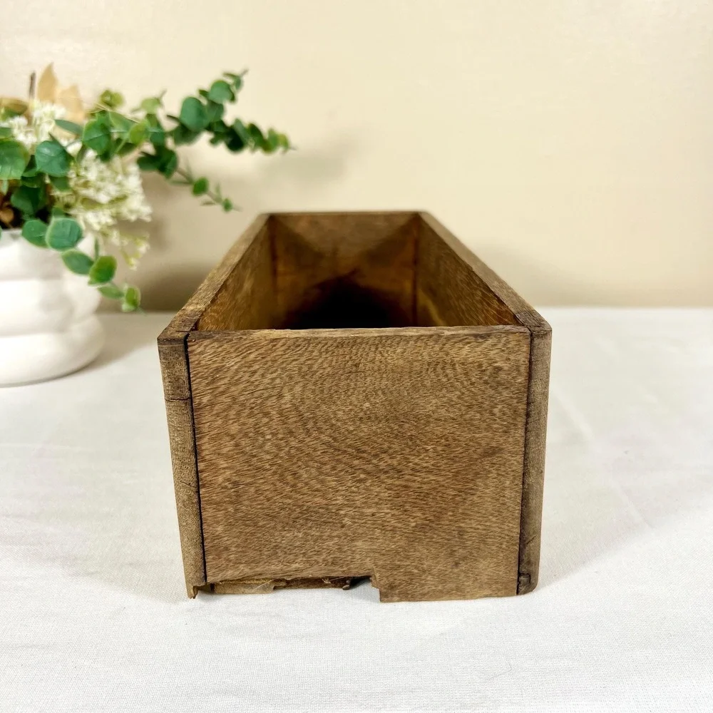 Old Antique Wooden Sewing Machine Drawer | Trinket Box | Recipe Box